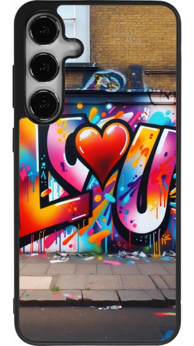 Samsung Galaxy S25+ Case Hülle - Silikon schwarz Valentin 2025 Liebe U Tag