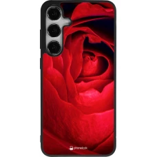 Samsung Galaxy S25+ Case Hülle - Silikon schwarz Valentine 2022 Rose