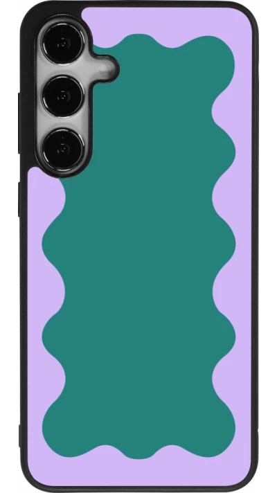 Samsung Galaxy S25+ Case Hülle - Silikon schwarz Wavy Rectangle Green Purple