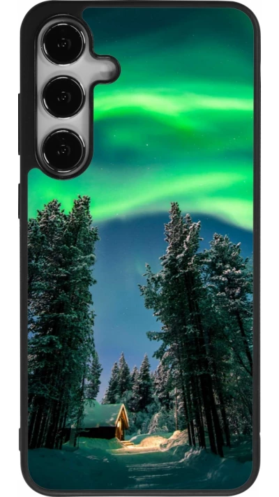 Samsung Galaxy S25+ Case Hülle - Silikon schwarz Winter 22 Northern Lights
