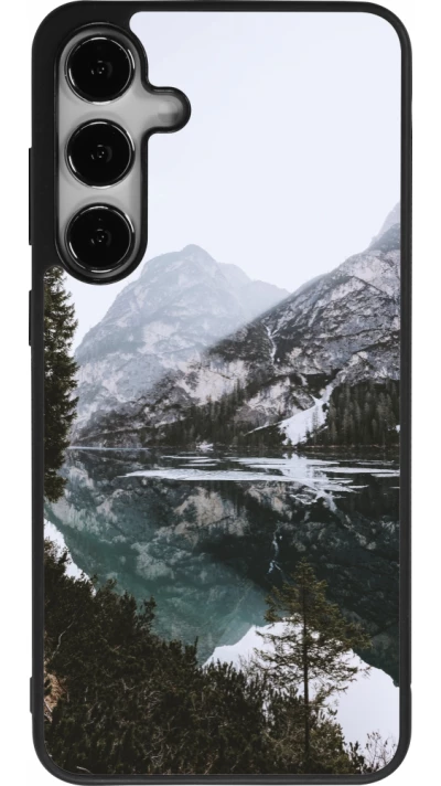 Samsung Galaxy S25+ Case Hülle - Silikon schwarz Winter 22 snowy mountain and lake