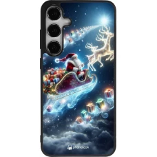 Coque Samsung Galaxy S25+ - Silicone rigide noir Noël 2023 Père Noël enchanté