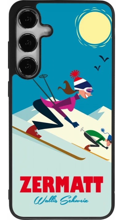 Samsung Galaxy S25+ Case Hülle - Silikon schwarz Zermatt Ski Downhill