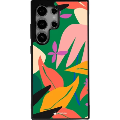 Coque Samsung Galaxy S25 Ultra - Silicone rigide noir Abstract Jungle