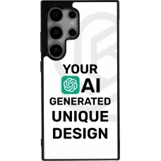 Coque Samsung Galaxy S25 Ultra - Silicone rigide noir 100% unique générée par intelligence artificielle (AI) avec vos idées