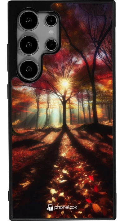 Samsung Galaxy S25 Ultra Case Hülle - Silikon schwarz Herbstlicher goldener Glanz