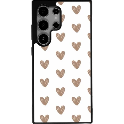 Coque Samsung Galaxy S25 Ultra - Silicone rigide noir Autumn 2024 brown hearts
