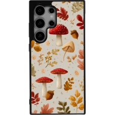 Samsung Galaxy S25 Ultra Case Hülle - Silikon schwarz Autumn 26 Mushrooms and leaves