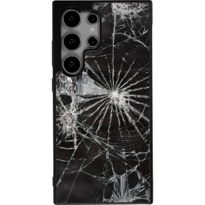 Coque Samsung Galaxy S25 Ultra - Silicone rigide noir Broken Screen