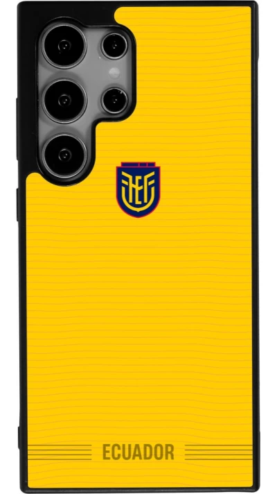 Coque Samsung Galaxy S25 Ultra - Silicone rigide noir Maillot de football Équateur 2026 personnalisable