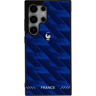 Coque Samsung Galaxy S25 Ultra - Silicone rigide noir Maillot de football France 2026 personnalisable