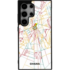Coque Samsung Galaxy S25 Ultra - Silicone rigide noir Maillot de football Ghana 2026 personnalisable