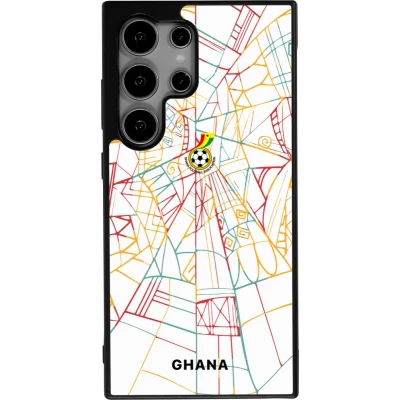 Coque Samsung Galaxy S25 Ultra - Silicone rigide noir Maillot de football Ghana 2026 personnalisable