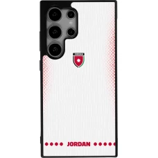 Coque Samsung Galaxy S25 Ultra - Silicone rigide noir Maillot de football Jordanie 2026 personnalisable