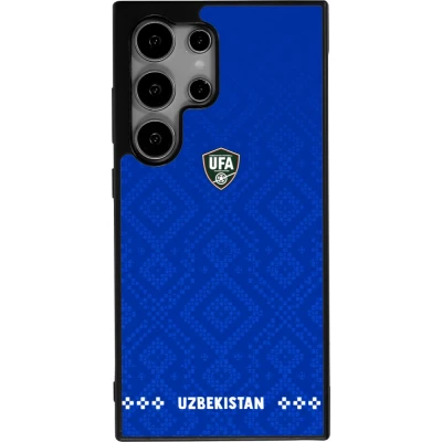 Coque Samsung Galaxy S25 Ultra - Silicone rigide noir Maillot de football Ouzbékistan 2026 personnalisable