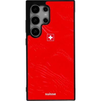 Coque Samsung Galaxy S25 Ultra - Silicone rigide noir Maillot de football Suisse 2026 personnalisable