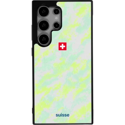 Coque Samsung Galaxy S25 Ultra - Silicone rigide noir Maillot de football Suisse Away 2026 personnalisable