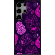 Samsung Galaxy S25 Ultra Case Hülle - Silikon schwarz Halloween 2023 pink skulls