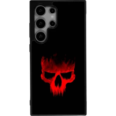Samsung Galaxy S25 Ultra Case Hülle - Silikon schwarz Halloween 2023 scary skull