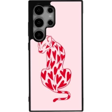 Samsung Galaxy S25 Ultra Case Hülle - Silikon schwarz Leopard with hearts 2026