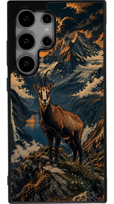 Coque Samsung Galaxy S25 Ultra - Silicone rigide noir Linocut Chamois