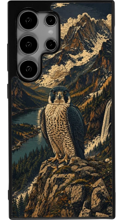 Coque Samsung Galaxy S25 Ultra - Silicone rigide noir Linocut Faucun pèlerin