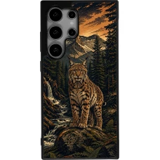 Coque Samsung Galaxy S25 Ultra - Silicone rigide noir Linocut Lynx