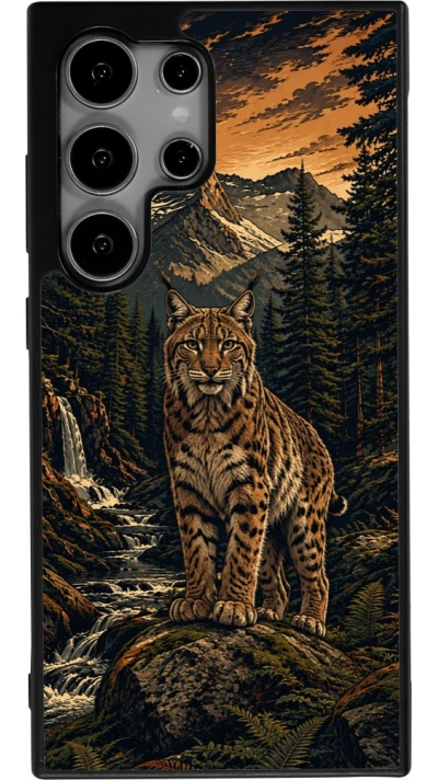 Coque Samsung Galaxy S25 Ultra - Silicone rigide noir Linocut Lynx