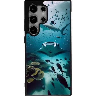 Coque Samsung Galaxy S25 Ultra - Silicone rigide noir Manta Lagon Nettoyage