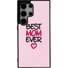 Coque Samsung Galaxy S25 Ultra - Silicone rigide noir Mom 2023 best Mom ever pink