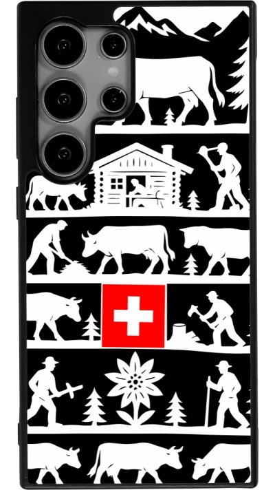 Coque Samsung Galaxy S25 Ultra - Silicone rigide noir Poya Suisse 1 noir