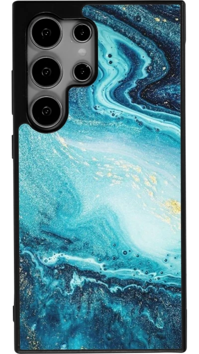 Coque Samsung Galaxy S25 Ultra - Silicone rigide noir Sea Foam Blue
