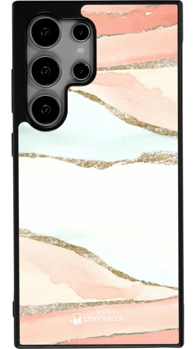 Coque Samsung Galaxy S25 Ultra - Silicone rigide noir Shimmering Orange