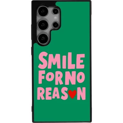 Coque Samsung Galaxy S25 Ultra - Silicone rigide noir Smile for no reason 2026