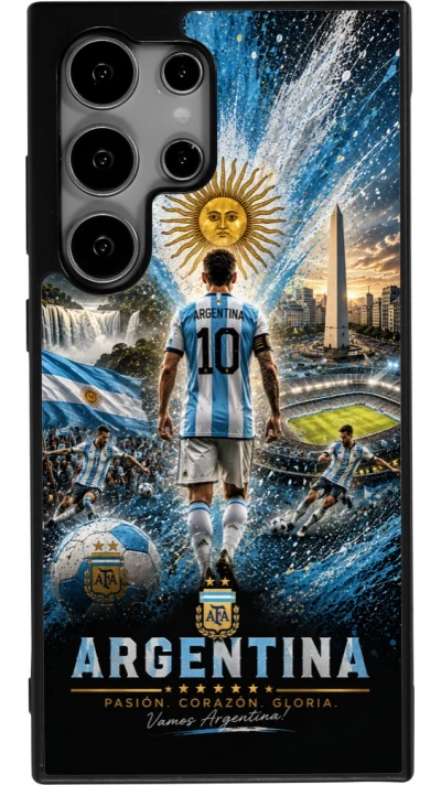 Samsung Galaxy S25 Ultra Case Hülle - Silikon schwarz Fussball Argentinien splash 2026