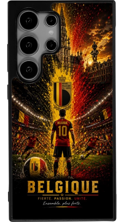 Samsung Galaxy S25 Ultra Case Hülle - Silikon schwarz Fussball Belgien splash 2026
