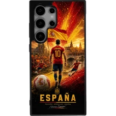Coque Samsung Galaxy S25 Ultra - Silicone rigide noir Football Espagne splash 2026