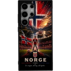 Coque Samsung Galaxy S25 Ultra - Silicone rigide noir Football Norvège splash 2026