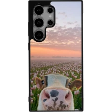 Coque Samsung Galaxy S25 Ultra - Silicone rigide noir Cow with tulips Spring 2026