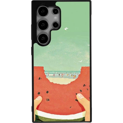 Coque Samsung Galaxy S25 Ultra - Silicone rigide noir Views through a watermelon Summer 2026