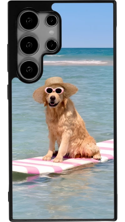 Coque Samsung Galaxy S25 Ultra - Silicone rigide noir Summer Dog on Paddle