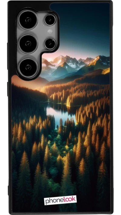 Coque Samsung Galaxy S25 Ultra - Silicone rigide noir Sunset Forest Lake