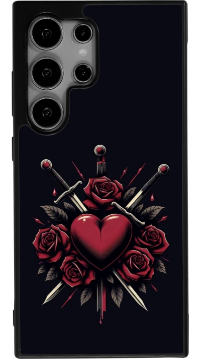 Coque Samsung Galaxy S25 Ultra - Silicone rigide noir Valentine 2024 gothic love