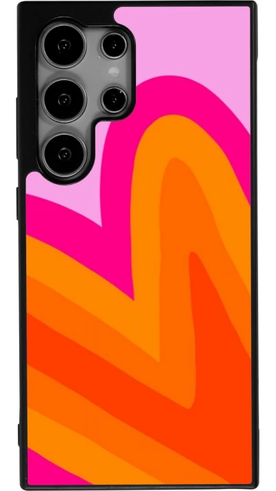 Coque Samsung Galaxy S25 Ultra - Silicone rigide noir Valentine 2024 heart gradient
