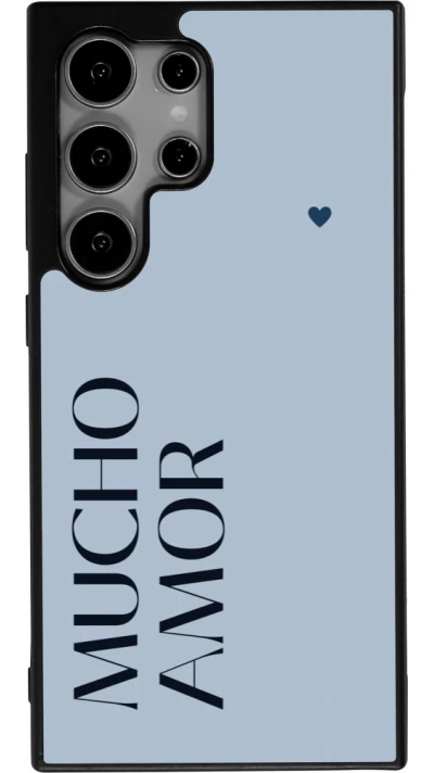 Coque Samsung Galaxy S25 Ultra - Silicone rigide noir Valentine 2024 mucho amor azul