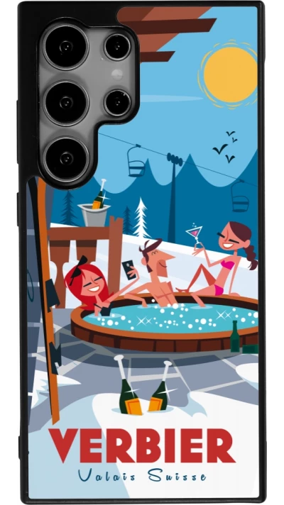 Coque Samsung Galaxy S25 Ultra - Silicone rigide noir Verbier Mountain Jacuzzi