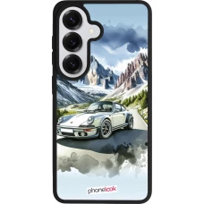 Coque Samsung Galaxy S26 - Silicone rigide noir Porsche 911 Mountain Watercolor