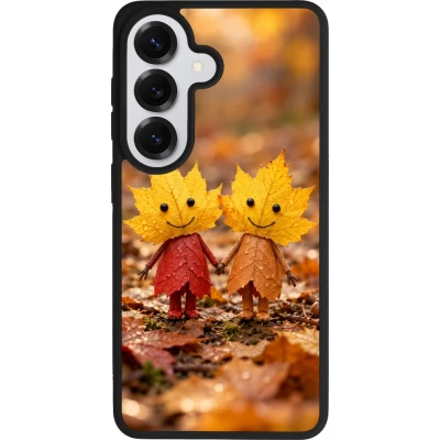 Coque Samsung Galaxy S26 - Silicone rigide noir Autumn 26 Couple of leaves