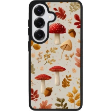 Coque Samsung Galaxy S26 - Silicone rigide noir Autumn 26 Mushrooms and leaves