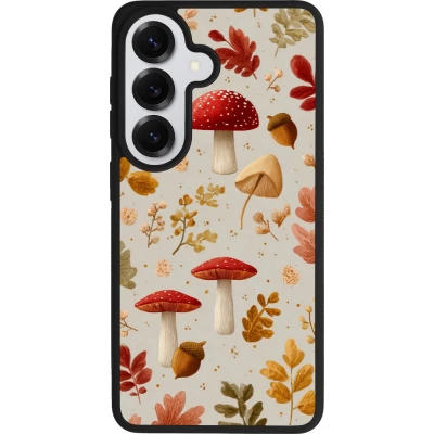 Coque Samsung Galaxy S26 - Silicone rigide noir Autumn 26 Mushrooms and leaves